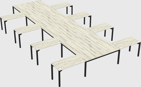 Shared l-shaped desk