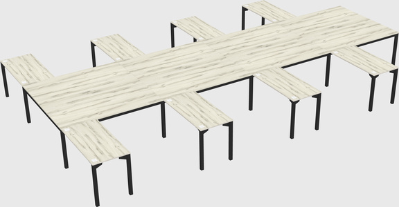 Shared l-shaped desk