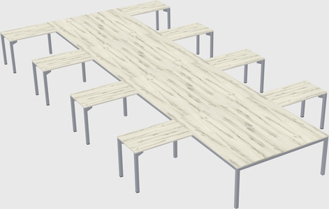 Shared l-shaped desk