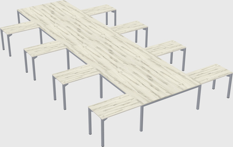 Shared l-shaped desk