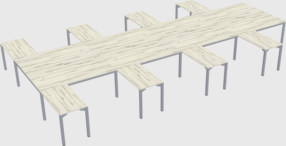 Shared l-shaped desk