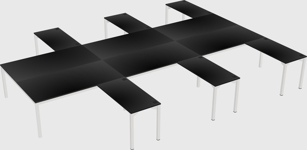 Shared l-shaped desk