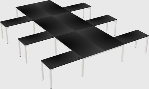 Shared l-shaped desk