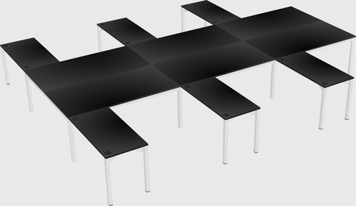 Shared l-shaped desk