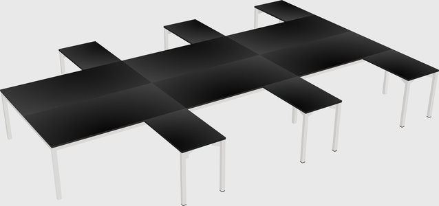 Shared l-shaped desk
