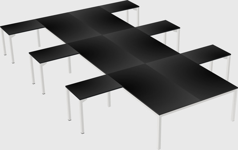 Shared l-shaped desk
