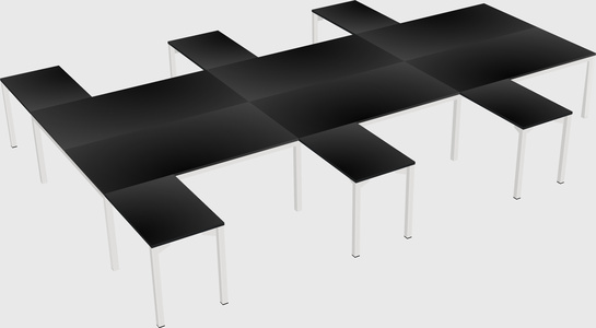 Shared l-shaped desk