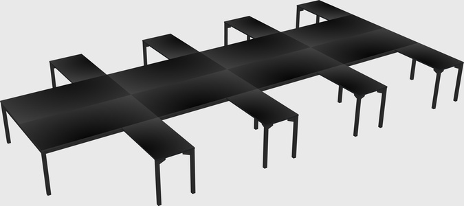 Shared l-shaped desk