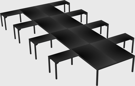 Shared l-shaped desk