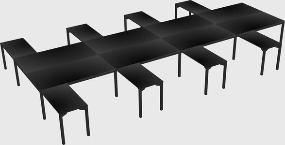 Shared l-shaped desk