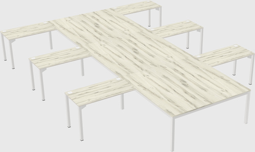 Shared l-shaped desk