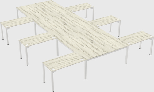 Shared l-shaped desk