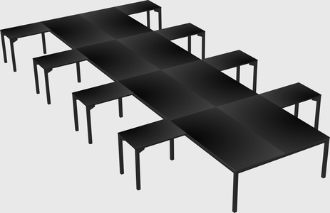 Shared l-shaped desk