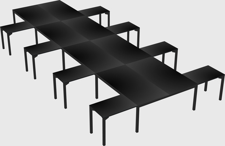 Shared l-shaped desk