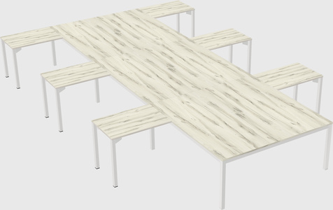 Shared l-shaped desk