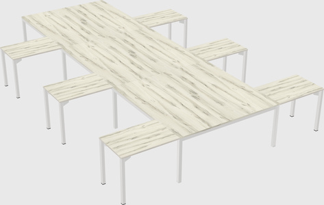 Shared l-shaped desk