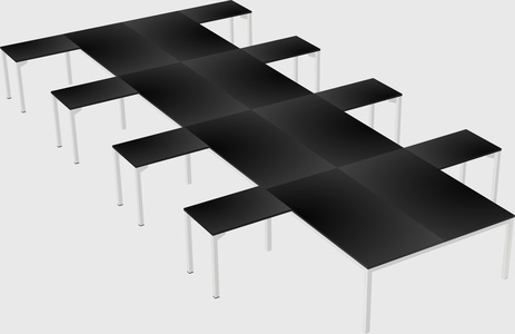 Shared l-shaped desk