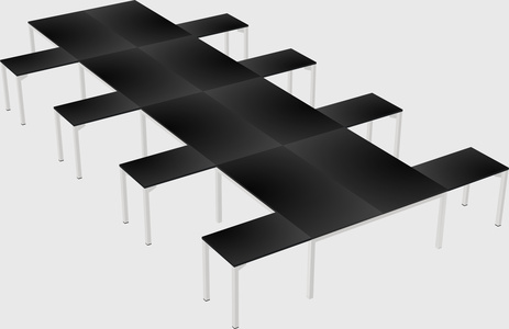 Shared l-shaped desk