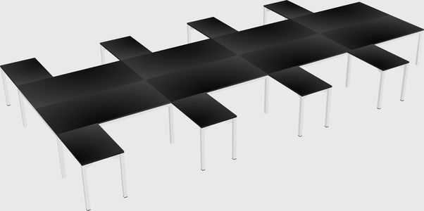 Shared l-shaped desk