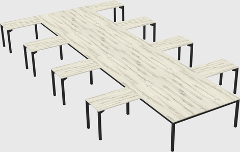 Shared l-shaped desk