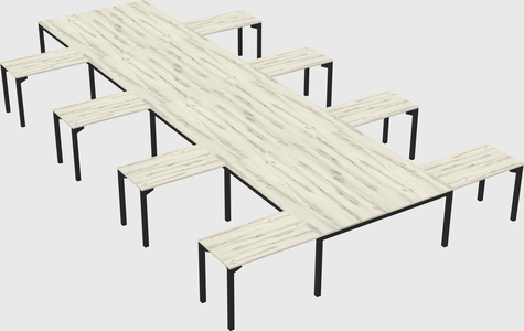 Shared l-shaped desk
