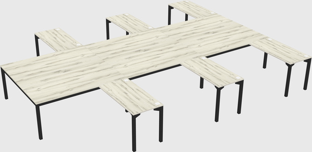 Shared l-shaped desk