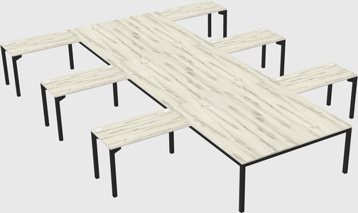 Shared l-shaped desk