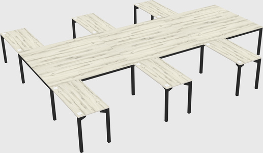 Shared l-shaped desk