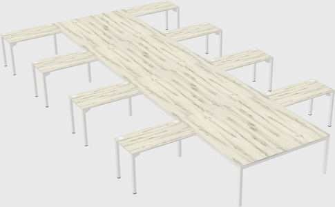 Shared l-shaped desk