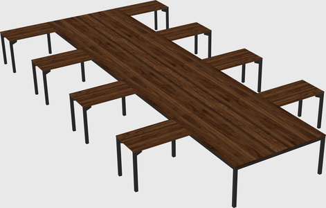 Shared l-shaped desk
