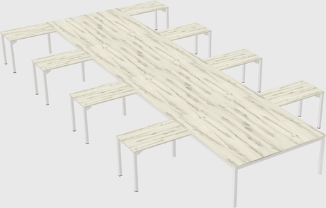 Shared l-shaped desk