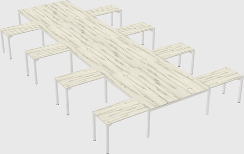 Shared l-shaped desk