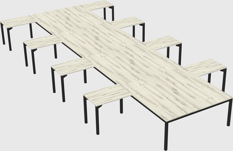 Shared l-shaped desk