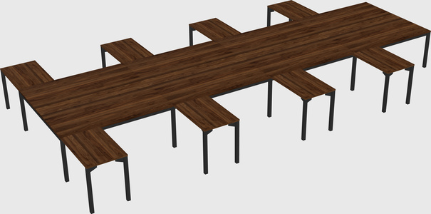 Shared l-shaped desk