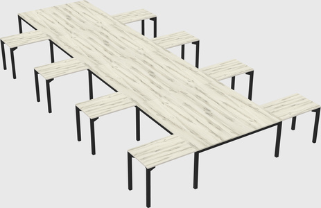 Shared l-shaped desk