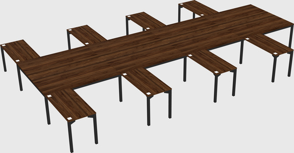 Shared l-shaped desk