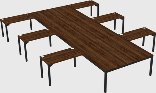 Shared l-shaped desk