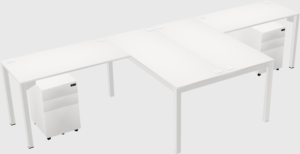 Shared l-shaped desk