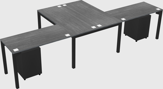 Shared l-shaped desk
