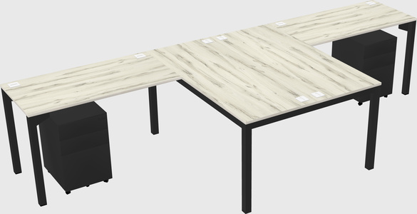 Shared l-shaped desk