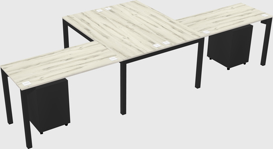 Shared l-shaped desk