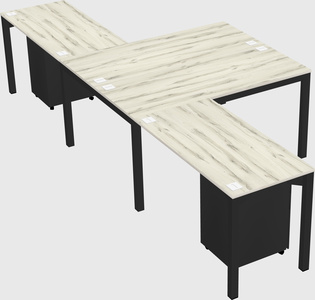 Shared l-shaped desk