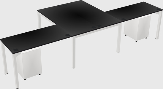 Shared l-shaped desk