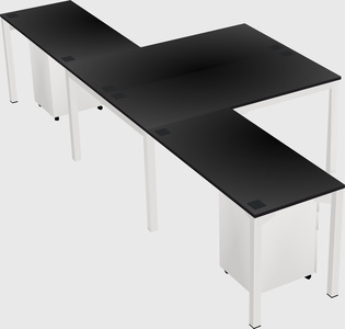 Shared l-shaped desk