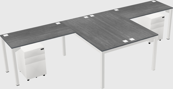 Shared l-shaped desk