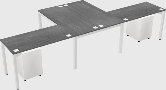 Shared l-shaped desk