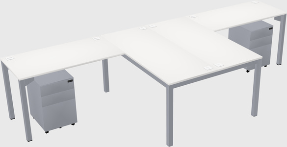 Shared l-shaped desk