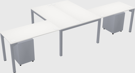Shared l-shaped desk