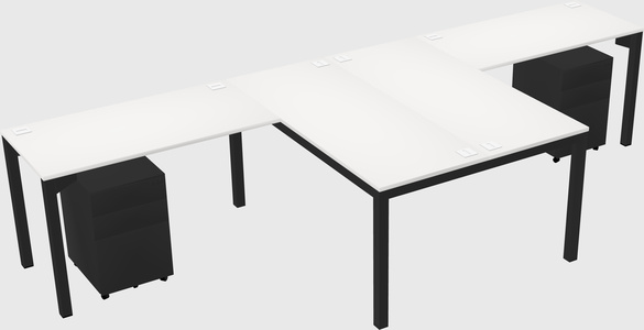 Shared l-shaped desk