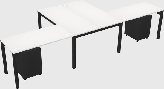 Shared l-shaped desk